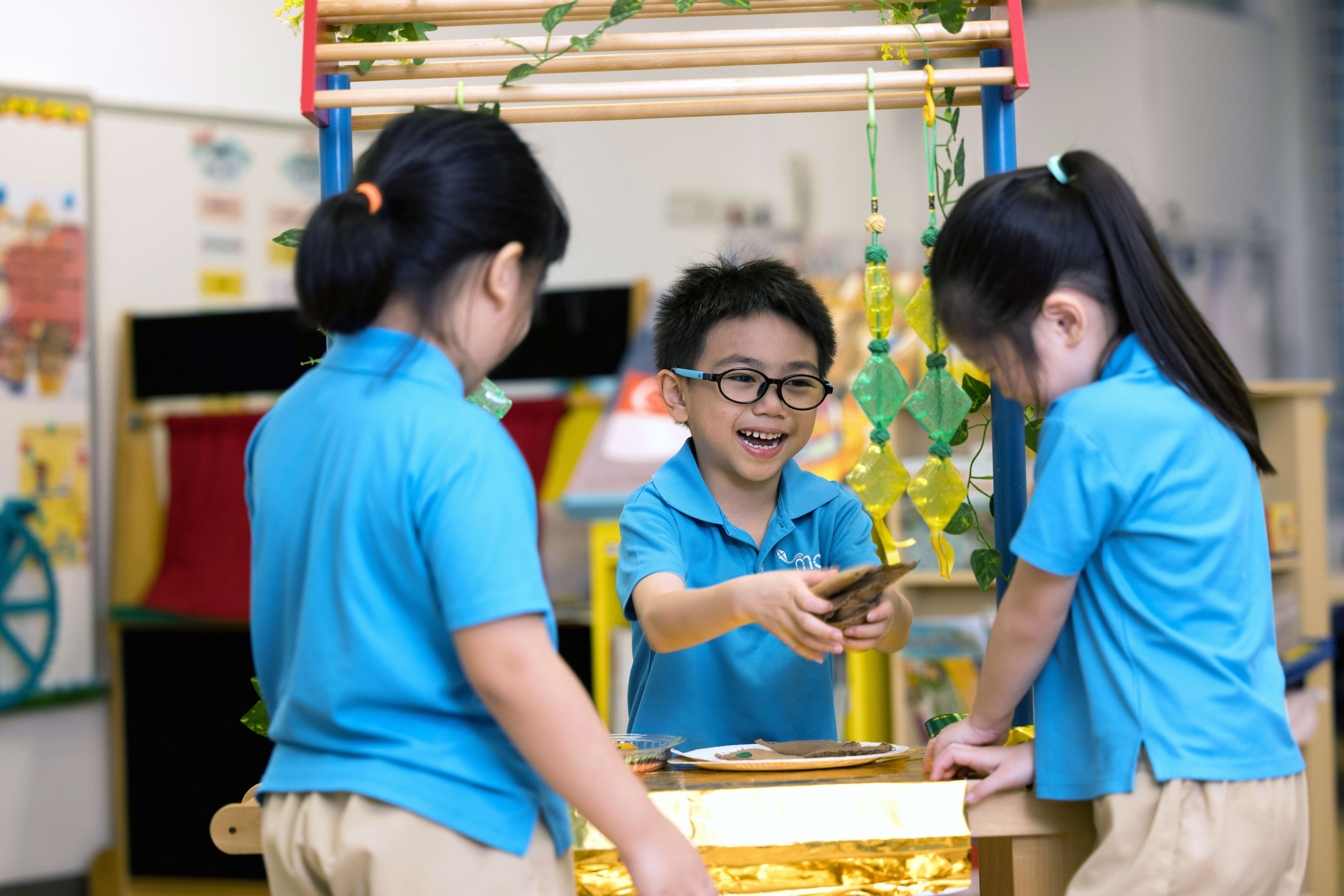 Children engaging in conversation with each other